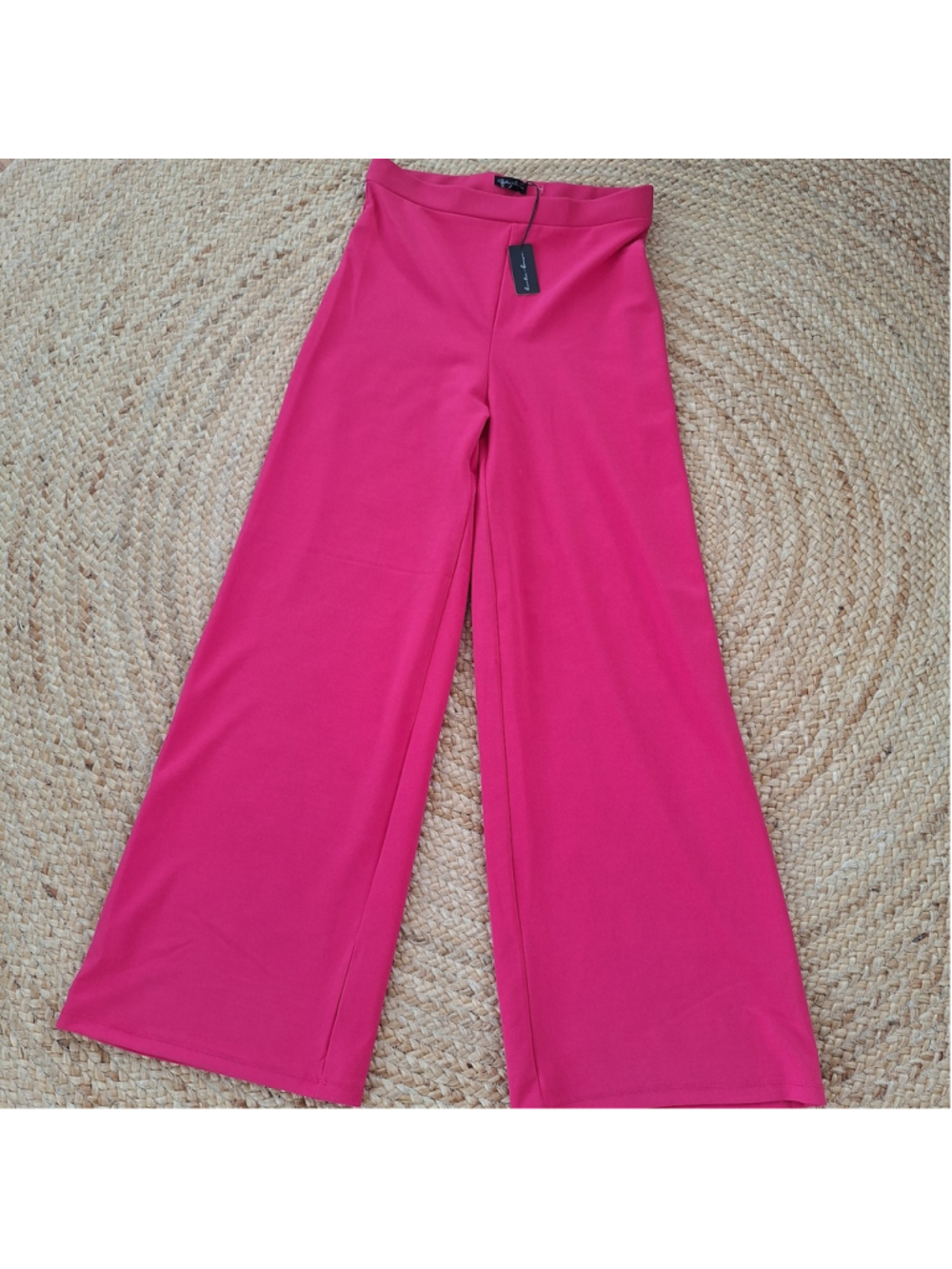 Hunter And Brown Hot PINK Dress Pants Womens Size L Wide Leg Stretch NWT
